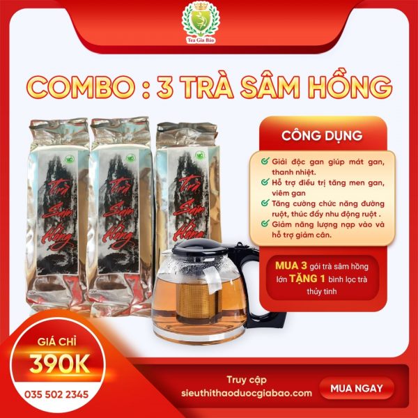 Trà sâm hồng mát gan